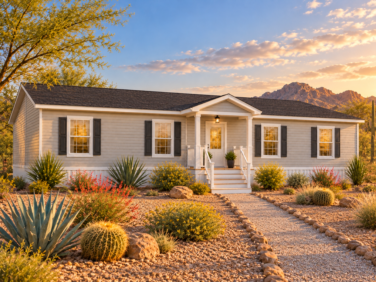 Exterior concept rendering of the Garnet manufactured home